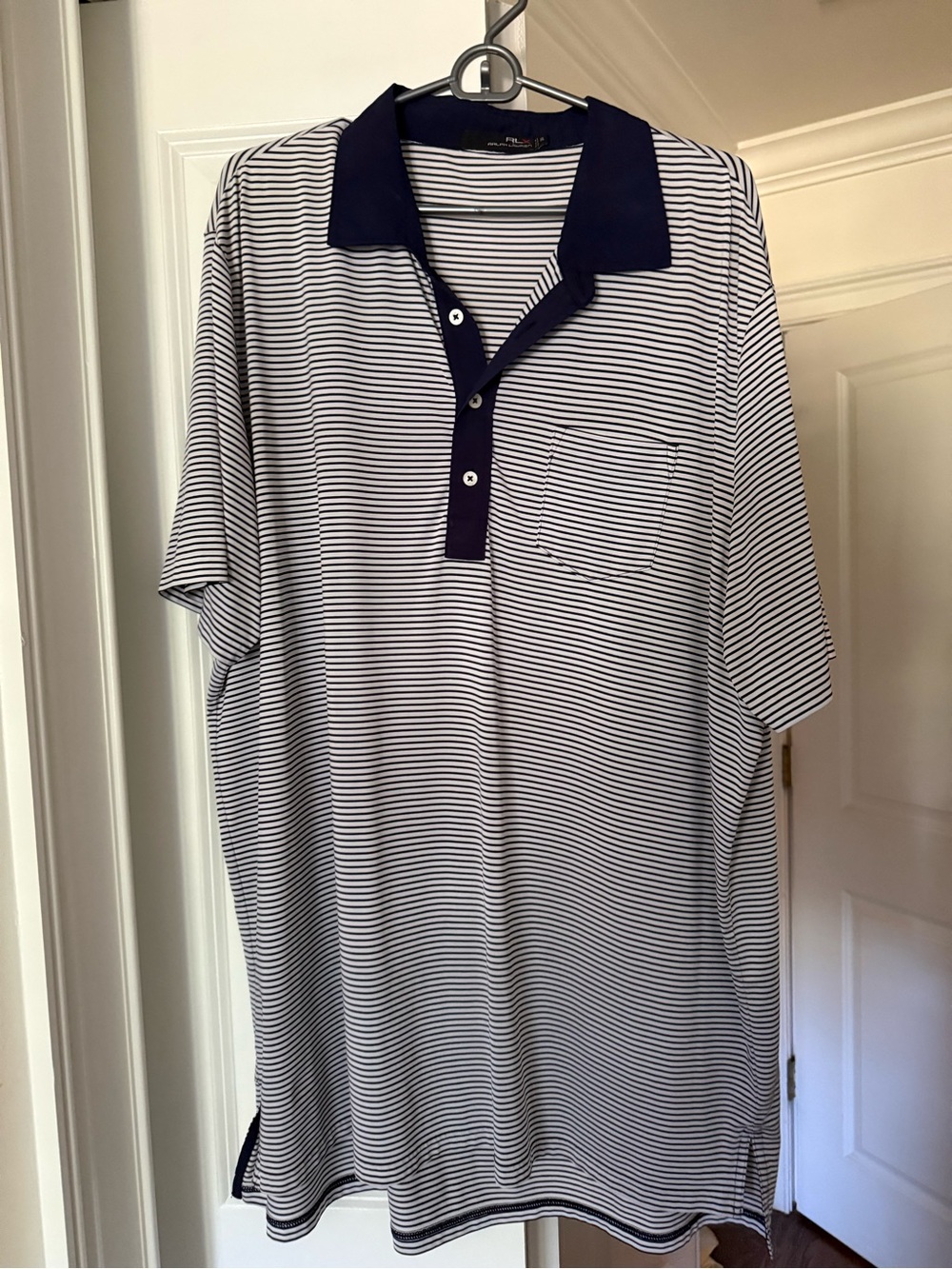 Ralph Lauren Men's Navy & White Striped Polo Shirt